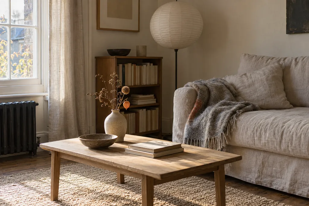 A living-room corner in morning light.